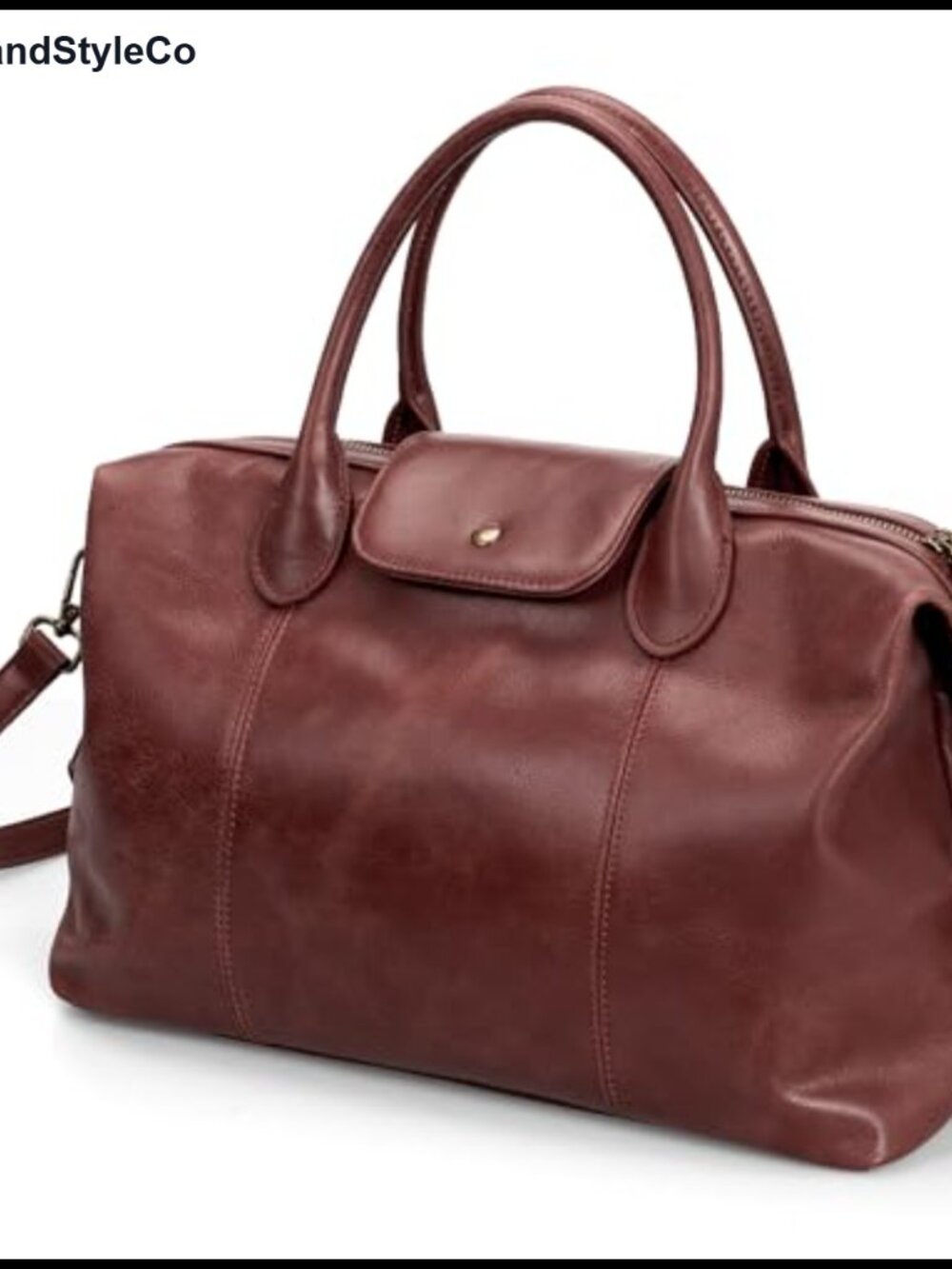 Vintage Genuine Leather Satchel Tote Bag Top Handle Shoulder Crossbody Purse